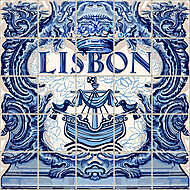 Lisbon Ceramic Tile Vector Lisboa Souvenir vászonkép, poszter vagy falikép