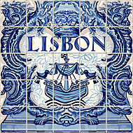 Lisbon Ceramic Tile Vector Lisboa Souvenir vászonkép, poszter vagy falikép