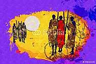 Afrika retro vintage stílusban vászonkép, poszter vagy falikép