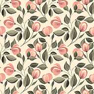 Floral seamless pattern. Watercolor background with flowers 66 vászonkép, poszter vagy falikép