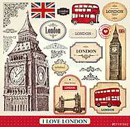 vektoros készlet londoni szimbólumok vászonkép, poszter vagy falikép