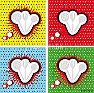 Pop Art, konyhai eszközök vászonkép, poszter vagy falikép