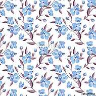 Hand drawn watercolor floral seamless pattern. Background with f vászonkép, poszter vagy falikép
