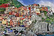 színpadi Olaszország. Monarolla falu, Cinque Terre vászonkép, poszter vagy falikép