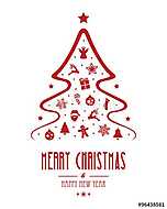 karácsonyfa dísz piros elszigetelt háttér vászonkép, poszter vagy falikép