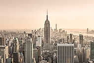 New York City. Manhattan belvárosában a napfény megvilágította E vászonkép, poszter vagy falikép