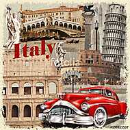 Italy vintage poster. vászonkép, poszter vagy falikép