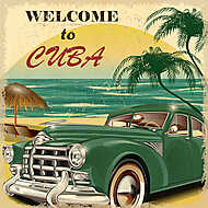 Welcome to Cuba retro poster vászonkép, poszter vagy falikép
