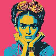 Frida Kahlo önarckép PopArt stílusban vászonkép, poszter vagy falikép