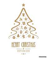 karácsonyfa arany dísz elszigetelt háttér vászonkép, poszter vagy falikép