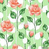 Floral seamless pattern. Watercolor background with roses 5 vászonkép, poszter vagy falikép