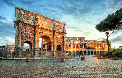Esti Róma, a kolosszeummal (fotótapéta) - vászonkép, falikép otthonra és irodába