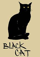 Fekete macska (többrészes kép) - vászonkép, falikép otthonra és irodába
