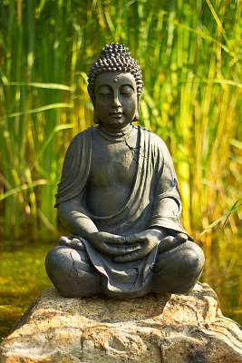 Buddha meditáció a vízen (vászonkép óra) - vászonkép, falikép otthonra és irodába