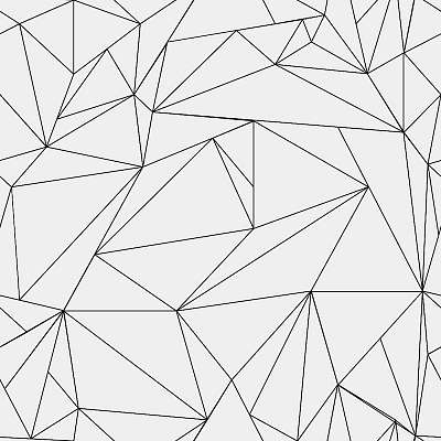 Geometric simple black and white minimalistic pattern, triangles (bögre) - vászonkép, falikép otthonra és irodába