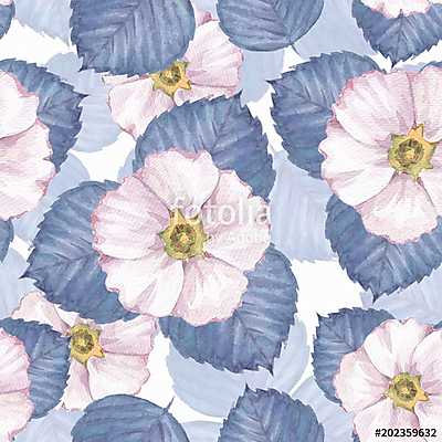 Delicate floral seamless pattern. Watercolor background with whi (keretezett kép) - vászonkép, falikép otthonra és irodába