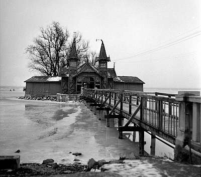 Sziget-strand, Keszthely (1958) (bögre) - vászonkép, falikép otthonra és irodába