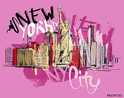 New York Pink (poszter) - vászonkép, falikép otthonra és irodába