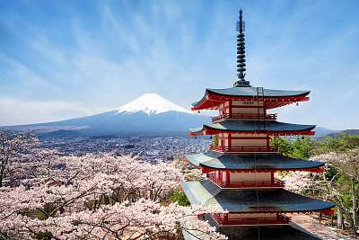 Chureito Pagoda Fujiyoshida Japánban (fotótapéta) - vászonkép, falikép otthonra és irodába