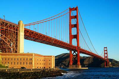 A Golden Gate híd, amelyet San Francisco-ban Kaliforniában vette (többrészes kép) - vászonkép, falikép otthonra és irodába