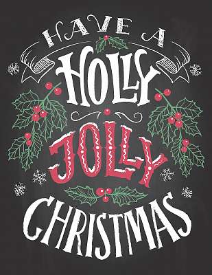 Legyen egy mohó vidám karácsony. Vintage kézírás a blackboa (poszter) - vászonkép, falikép otthonra és irodába