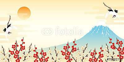 Fuji tavasszal (fotótapéta) - vászonkép, falikép otthonra és irodába