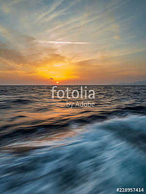 Piso Livadi beach on Paros island at sunrise (vászonkép óra) - vászonkép, falikép otthonra és irodába