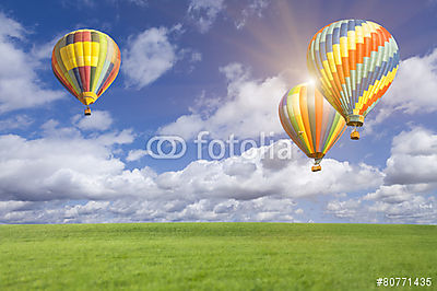 Tavaszi hőlégballon bemutató  (poszter) - vászonkép, falikép otthonra és irodába