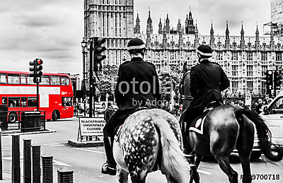 Lovasrendőrök Londonban (bögre) - vászonkép, falikép otthonra és irodába