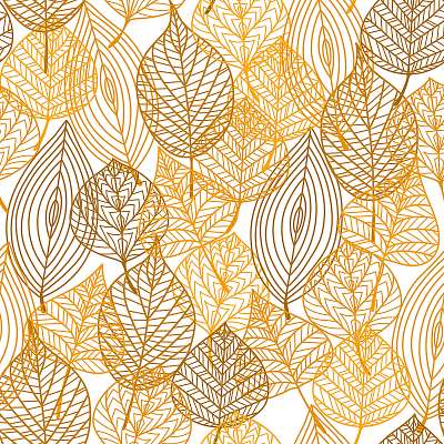 Autumnal leaves seamless pattern (fotótapéta) - vászonkép, falikép otthonra és irodába