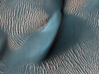 Dűnék és hulllámok a Marson, Proctor kráter (színezett) (fotótapéta) - vászonkép, falikép otthonra és irodába