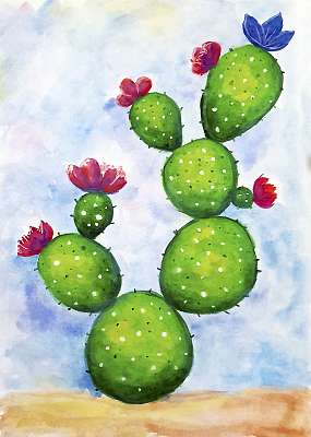 Kaktusz virágzása (bögre) - vászonkép, falikép otthonra és irodába