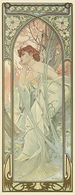 Alfons Mucha:  (id: 21914) falikép keretezve