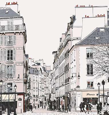 Párizs - utca Saint Germain-ban (fotótapéta) - vászonkép, falikép otthonra és irodába