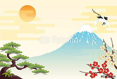 Fuji tavasszal (poszter) - vászonkép, falikép otthonra és irodába
