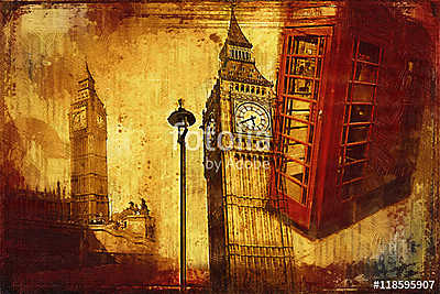 London oil art illustration (poszter) - vászonkép, falikép otthonra és irodába