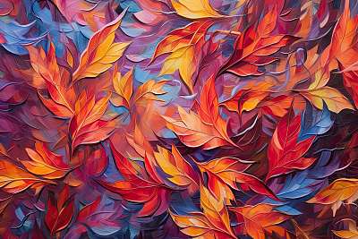 Őszi színes levelek 5. (fotótapéta) - vászonkép, falikép otthonra és irodába