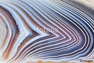 Amazing Banded Agate Crystal cross section as a background. Natural light translucent agate crystal surface, Gray abstract expre (bögre) - vászonkép, falikép otthonra és irodába