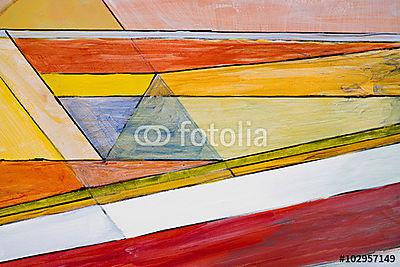 Egy absztrakt festmény részlete; színes ék, vékony pai (fotótapéta) - vászonkép, falikép otthonra és irodába