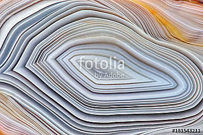 Amazing Banded Agate Crystal cross section as a background. Natural light translucent agate crystal surface, Gray abstract expre (keretezett kép) - vászonkép, falikép otthonra és irodába