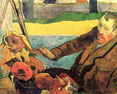 Van Gogh napraforgókat fest (vászonkép óra) - vászonkép, falikép otthonra és irodába