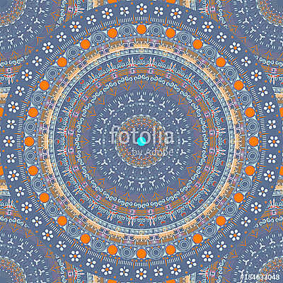 Blue Mandala (keretezett kép) - vászonkép, falikép otthonra és irodába