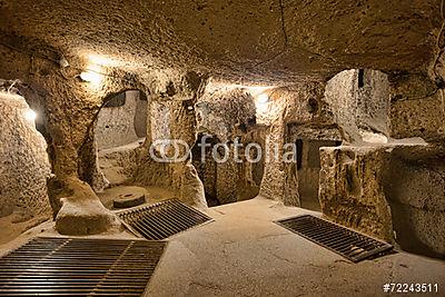 barlang város Cappadocia Törökországban (vászonkép óra) - vászonkép, falikép otthonra és irodába