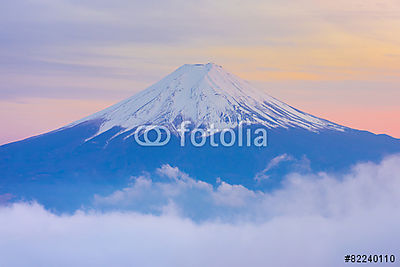 Mountain Fuji Japánban (keretezett kép) - vászonkép, falikép otthonra és irodába