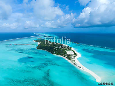 Amazing bird eyes view in Maldives (keretezett kép) - vászonkép, falikép otthonra és irodába