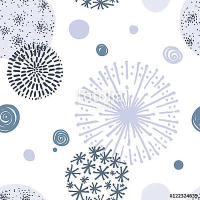 Seamless pattern with hand drawn circle doodle stylish elements. (poszter) - vászonkép, falikép otthonra és irodába