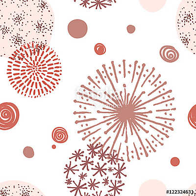 Seamless pattern with hand drawn circle doodle stylish elements. (poszter) - vászonkép, falikép otthonra és irodába