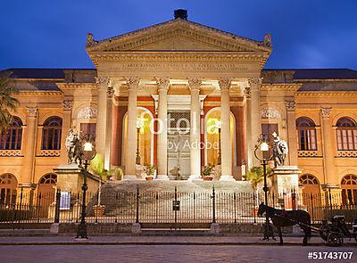 Palermo - Teatro Massimo (többrészes kép) - vászonkép, falikép otthonra és irodába