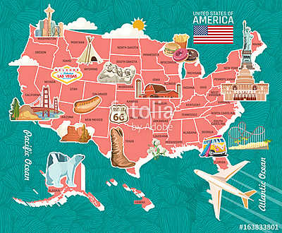 Üdvözöljük az USA-ban. Amerikai Egyesült Államok poszter. Vektor (poszter) - vászonkép, falikép otthonra és irodába