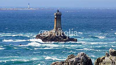 Világítótorony a Sizun-fokon, Pointe du Raz. (többrészes kép) - vászonkép, falikép otthonra és irodába